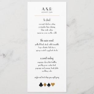 Destiny Las Vegas Bröllop Menu Faux Guld Glitter Meny