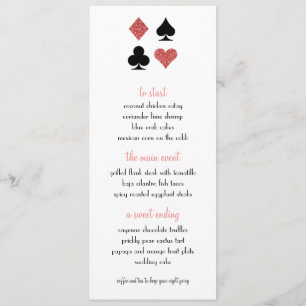 Destiny Las Vegas Bröllop Menu Ro Guld Glitter Meny