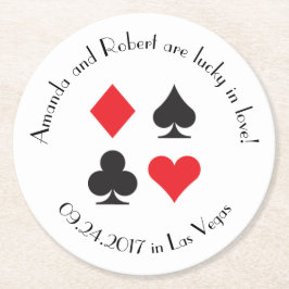 Destiny Las Vegas Bröllop Papper Drink Underlägg Rund