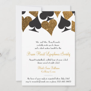 Destiny Las Vegas Casino Party Faux Guld Glitter Inbjudningar
