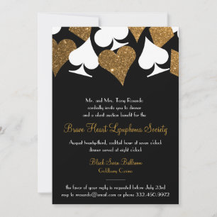 Destiny Las Vegas Casino Party Faux Guld Glitter Inbjudningar