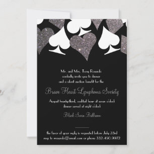 Destiny Las Vegas Casino Party Faux Silver Glitter Inbjudningar