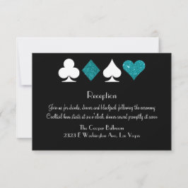 Destiny Las Vegas Reception Teal Glitter Inbjudningar