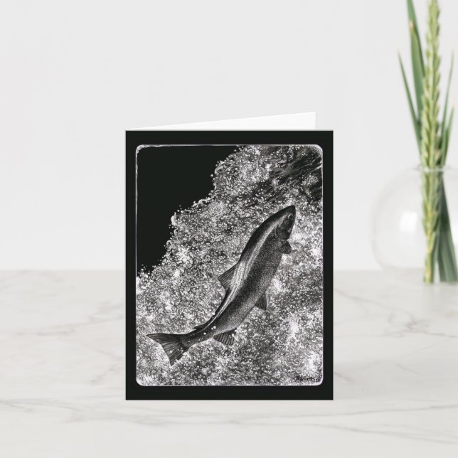 "Destiny" - Leaping Salmon Card Kort (Framsida)