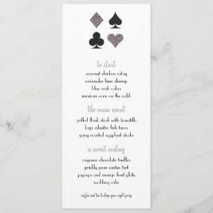 Destiny Vegas Bröllop Menu Faux Platinum Glitter Meny