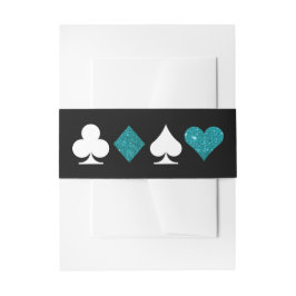 Destiny Vegas Inbjudan Teal Glitter Band För Inbjudningskort