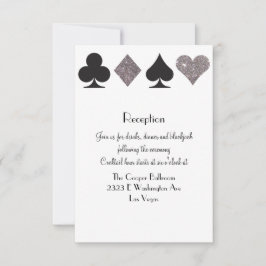 Destiny Vegas Mottagning Falskt Silver Glitter Inbjudningar