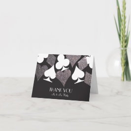 Destiny Vegas Tack, ditt kort Faux Silver Glitter
