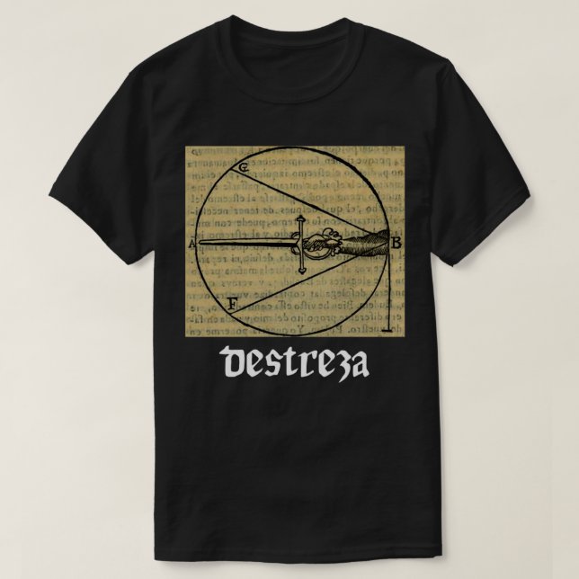 Destreza Carranza Rapier Plate Historical European T Shirt (Design framsida)