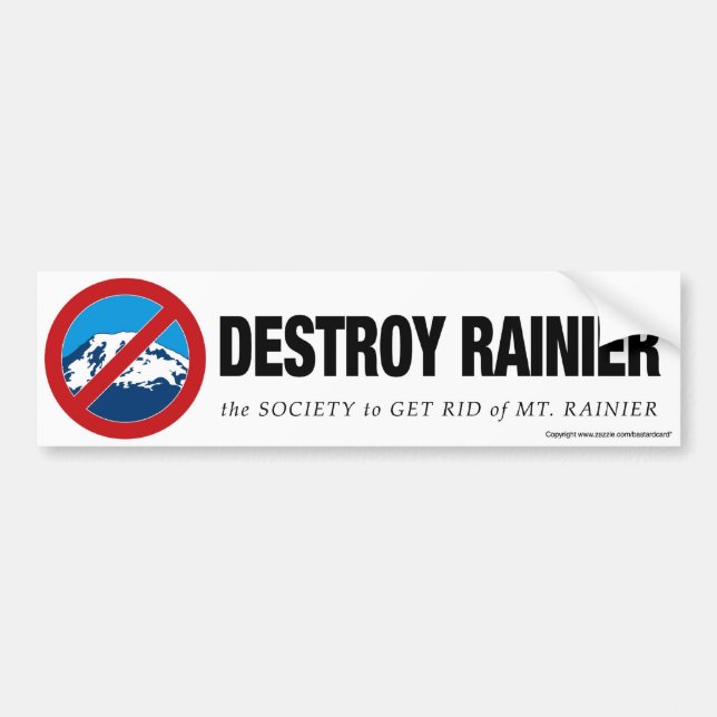 Destroy Rainier Bumper Sticker Bildekal (Framsidan)
