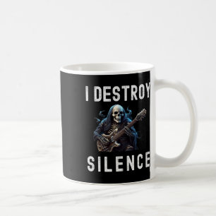 Destroy Silence Ghost Guitar Funny Guitar Kaffemugg
