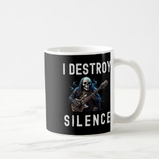 Destroy Silence Ghost Guitar Funny Guitar Kaffemugg