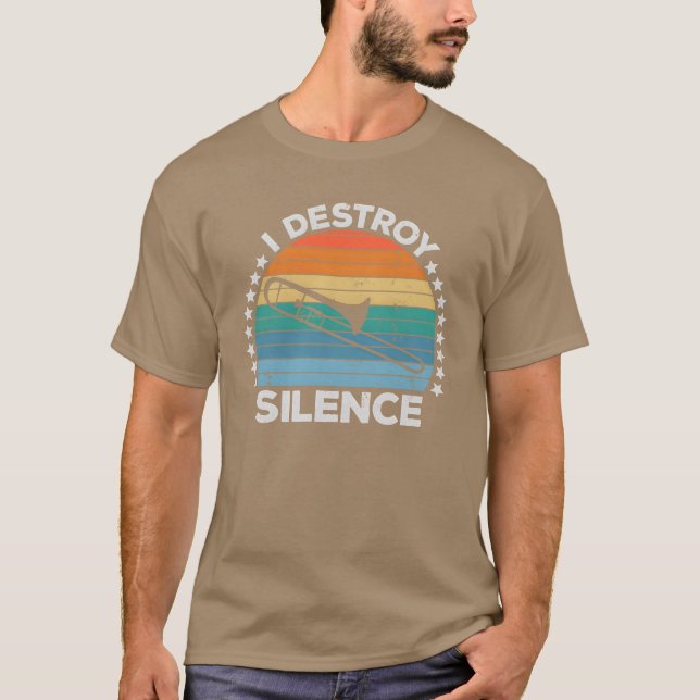 Destroy Silence Marching Bandrombonerombonist frie T Shirt (Framsida)