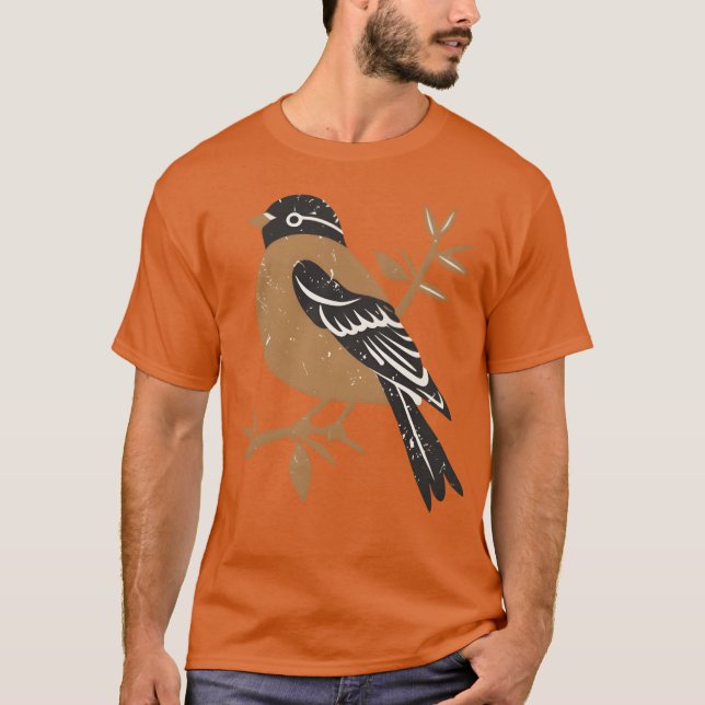 Destruktionsinstruktion för Sparrow Bird Grunge Di T Shirt (Framsida)
