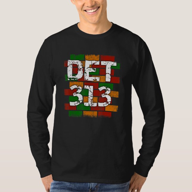 DET 313 Detroit områdeskod graffiti T Shirt (Framsida)