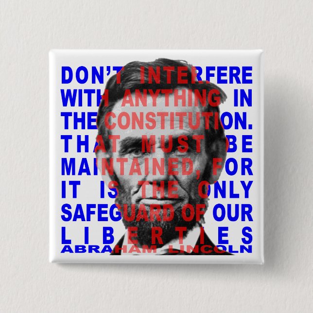 Det Abraham Lincoln citationstecknet knäppas Knapp (Framsida)