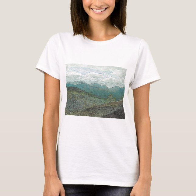 Det Adirondack berg nå en höjdpunkt panorama T Shirt (Framsida)