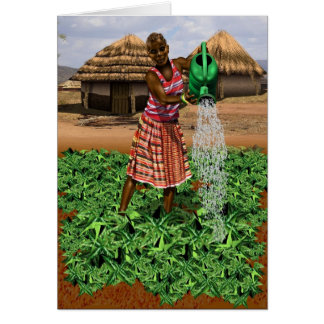 Det afrikanska bylivet hälsningskort
