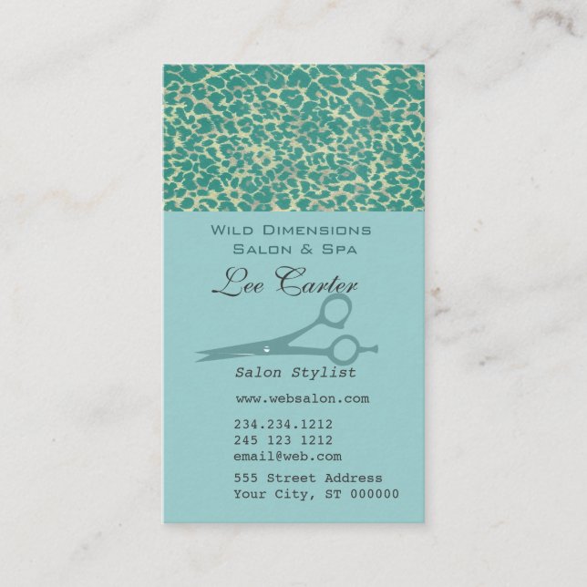 Det AFRIKANSKA MÖNSTER Scissors hårstylistsalongen Tidsbeställning Kort (Framsida)