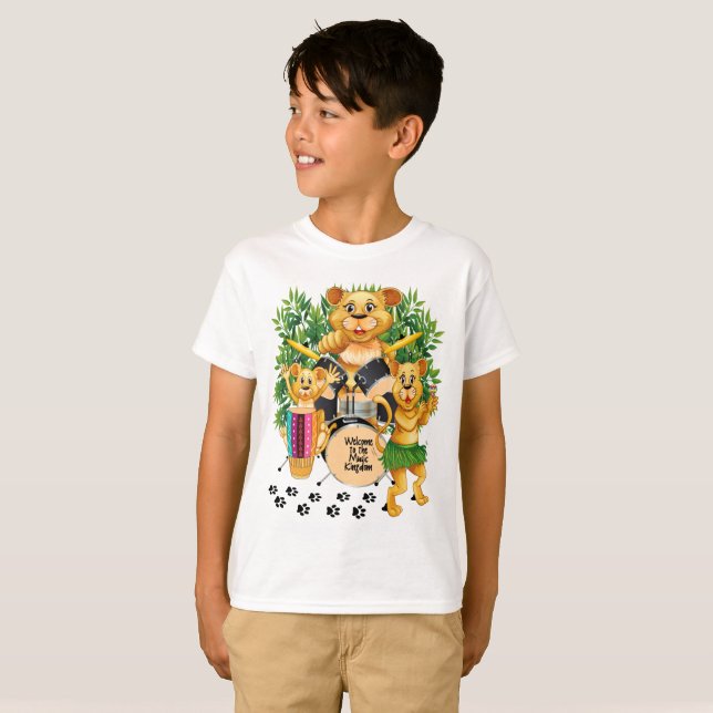 Det afrikanska Safarilejon som leker musikal, T Shirt (Hel framsida)