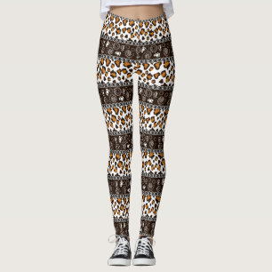 Det afrikanska trycket med cheetahen flår mönste leggings