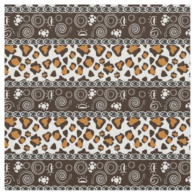 Det afrikanska trycket med cheetahen flår mönster tyg (Närbild)