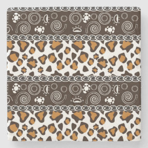 Det afrikanska trycket med cheetahen flår mönster underlägg sten