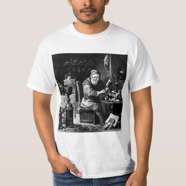 Det Alchemical laboratoriumet av den Robert Fludd Tee Shirt (Framsida)
