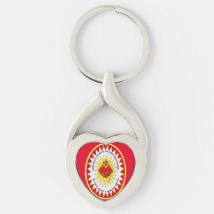 Det allraheligaste hjärta twisted heart silverfärgad nyckelring