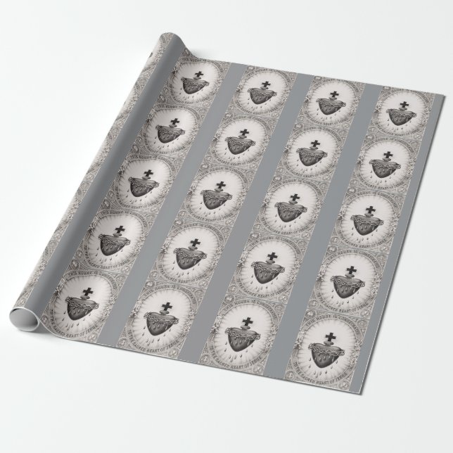 Det allraheligaste hjärtat Symbol för det gudomlig Presentpapper (Utrullad)