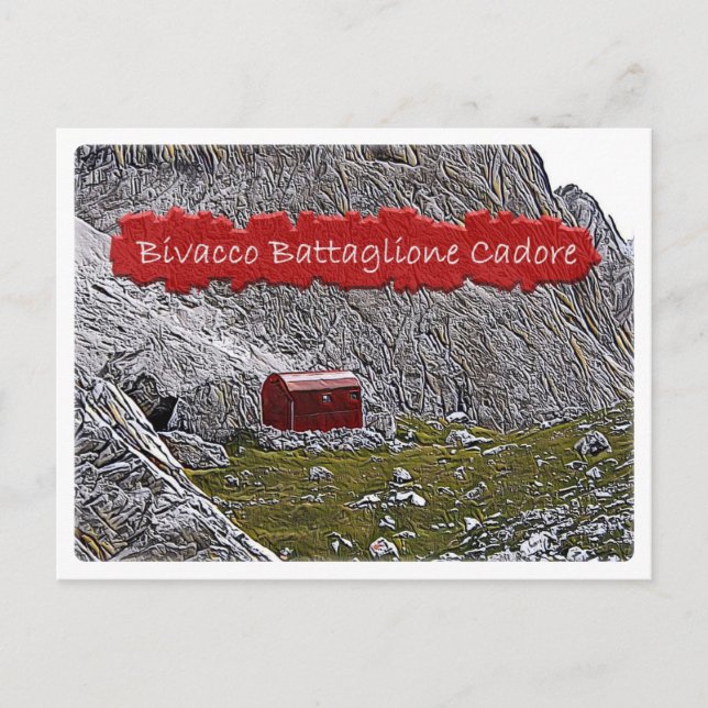 Det - alphydda Bivacco Batt. Cadore - Dolomiti - Vykort (Framsida)