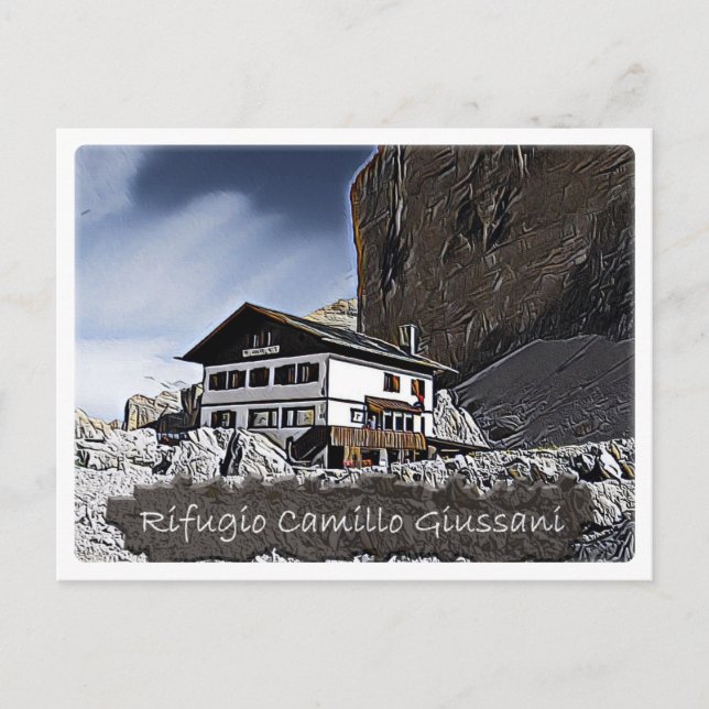 Det - alpint hut Camillo Giussani - Dolomiti Vykort (Framsida)