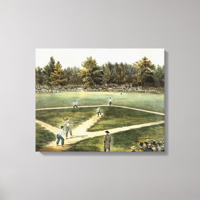 Det amerikanska nationella spelet Baseball Canvastryck (Framsida)