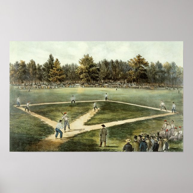 Det amerikanska nationella spelet Baseball Poster (Framsidan)