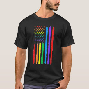 Det amerikanska Pridet Rainbow Gay Lesbisk Bi T T Shirt