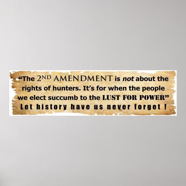 Det andra ändringsförslaget handlar INTE om Hunter Poster (Framsidan)