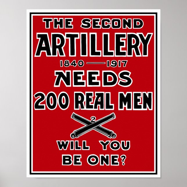 Det andra artilleriet behöver 200 Real Manar - WWI Poster (Framsidan)