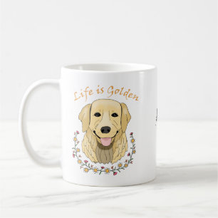Det anpassade namnet Golden Retriever Hund Life ä Kaffemugg