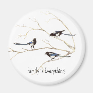 Det anpassade namnet Magpie Bird Family är Allt Magnet