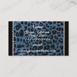 Det anpassade namnet misty Blue glitter leopard Visitkort