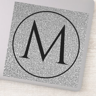 Det anpassade namnet Monogram Initialer Black Whit Klistermärken