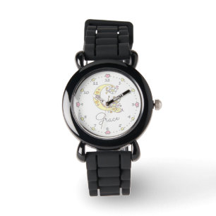 Det anpassade namnet på Monogram brev-blommans hj Armbandsur