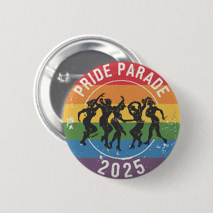 Det ansträngda Pridet Parad Dancing Figurer Knapp