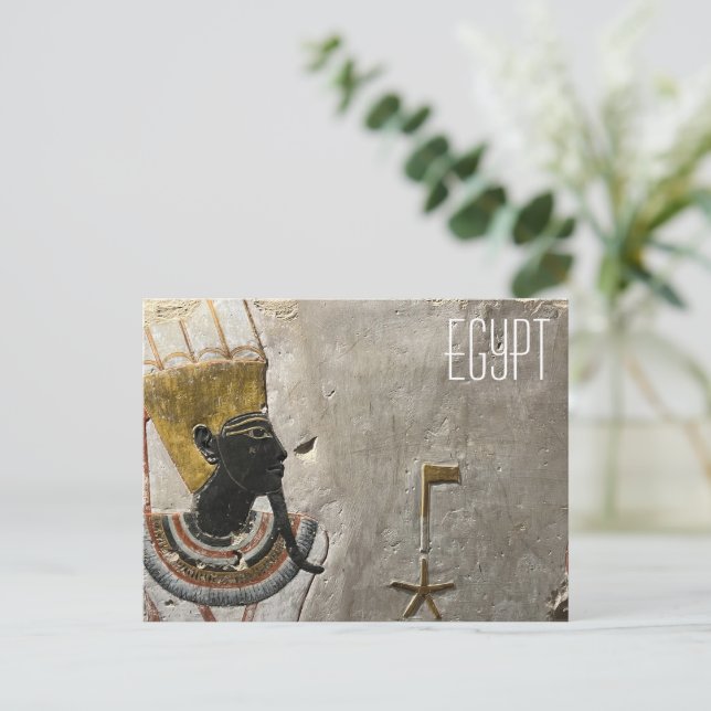 Det antika egyptiska poharaoh-vykortet vykort (Stående Fram)