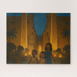 Det antika egyptiska Temple Helig Puzzle Guld Pussel