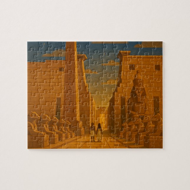 Det antika egyptiska Temple Mystique Puzzle Guld Pussel (Horisontell)