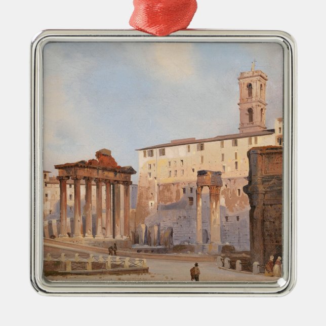 Det antika romerska forumet (av Ippolito Caffi) Julgransprydnad Metall (Framsidan)
