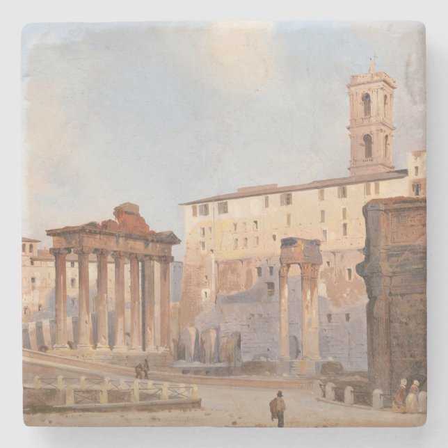 Det antika romerska forumet (av Ippolito Caffi) Stenunderlägg (Framsidan)