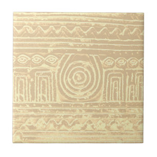 Det antika Sumerian Mesopotamian Mönster Cream Fil Kakelplatta