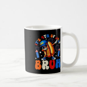 Det är 4:e juli Bruh Funny Dabbing Hett Hund Usa P Kaffemugg